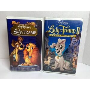 Disney Lady and the Tramp 1 & 2 VHS Bundle Masterpiece Collection Vintage Retro